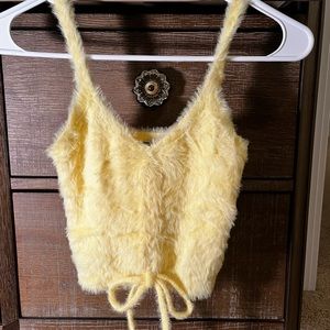 Yellow fuzzy tank top!